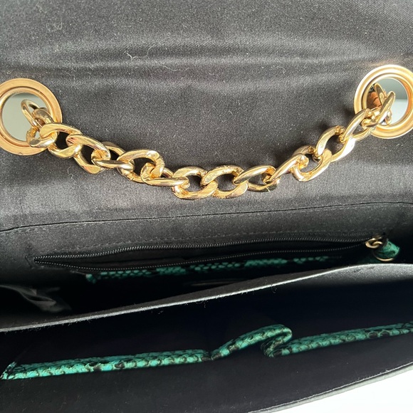 Aldo Hand Bag Purse Embroidery Snakeskin Chain Colourful *READ* - Picture 7 of 10